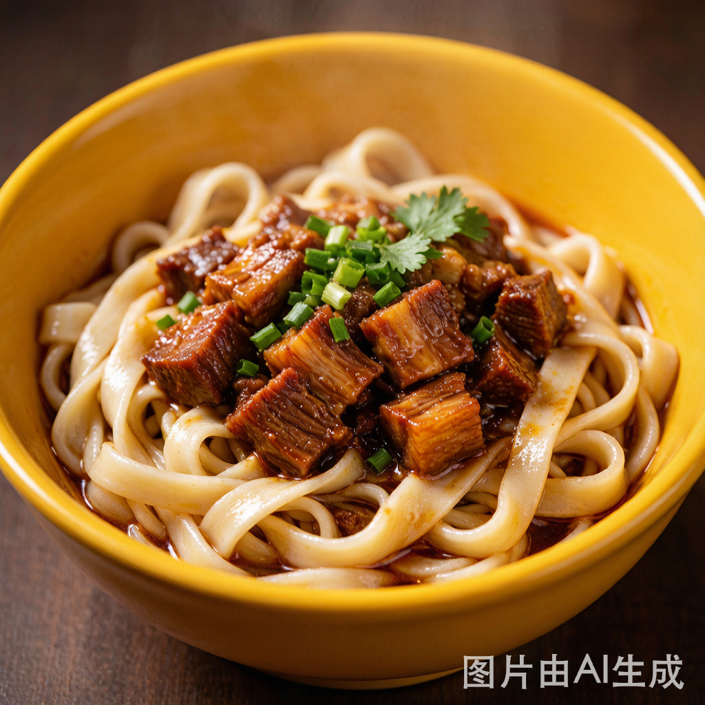 Donkey Meat with Yellow Noodles