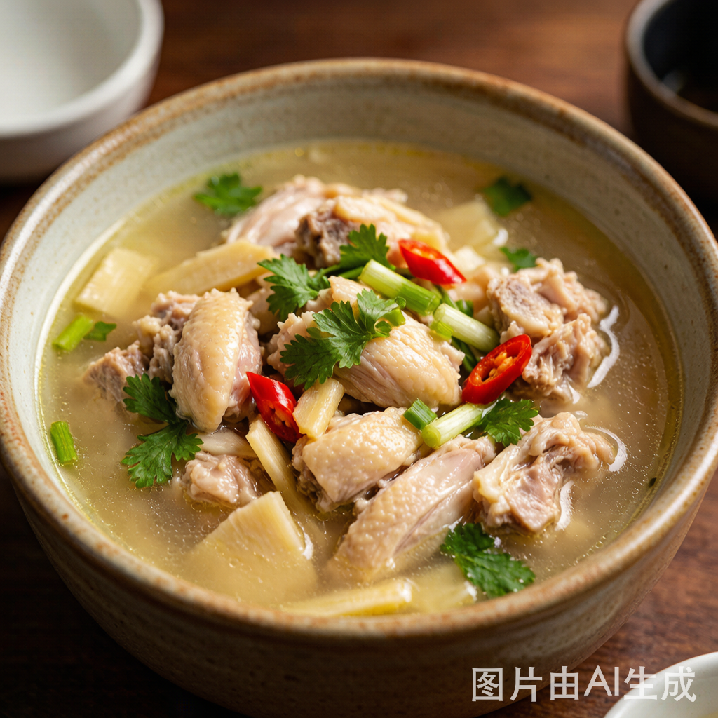Sour Bamboo Shoot Chicken Soup