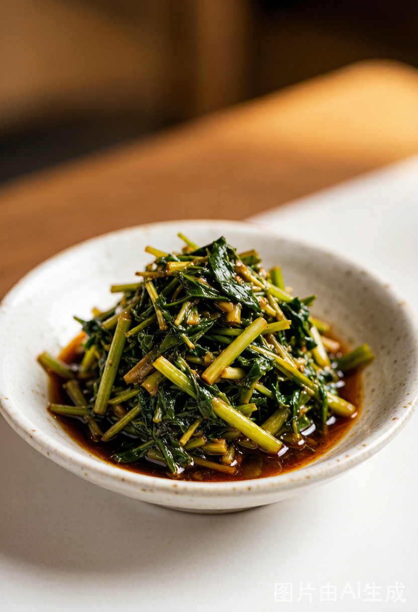 Stir-fried Preserved Pork with Fish Mint